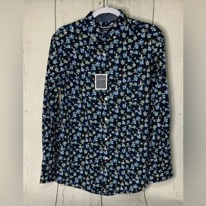 Mens Club Room Floral Long Sleeve Button Dn, Size Small